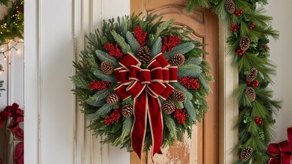 christmas wreath on the door
