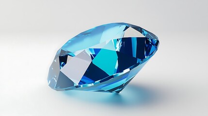 Blue diamond against on white background