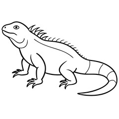 iguana cartoon isolated on white