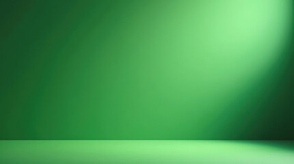 Minimalist Green Background for Product Presentation, High-Definition Abstract Backdrops with Floor and Wall Setup