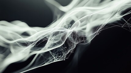 Virtual concept with flowing lines and connected nodes, capturing the technology-inspired web aesthetic