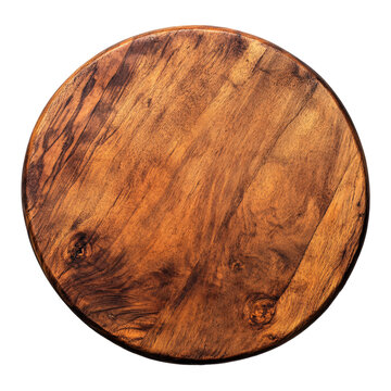 Indian wooden chapati board (chakla) on a white background