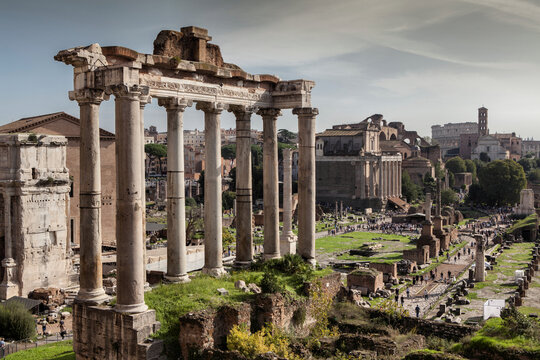 The Roman Forum also known by its Latin name Forum Romanum, is a rectangular forum surrounded by the ruins of several important ancient government buildings at the centre of the city of Rome. Italy