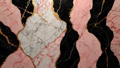 Fototapeta premium Abstract luxury marble background in black and pink.