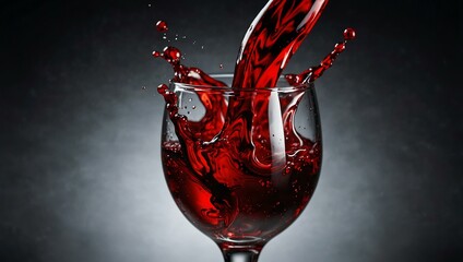 Abstract macro photography of a red wine splash.