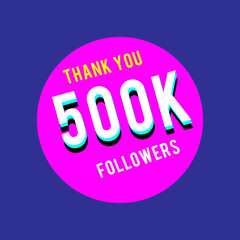 500k follower vector illustration 