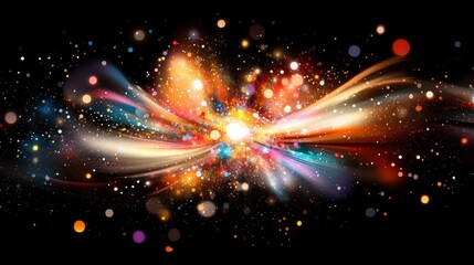 Obraz premium Vibrant Abstract Composition of Colorful Particles