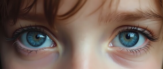 Naklejka premium Close-up of blue human eyes