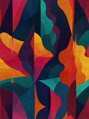 Fototapeta premium Abstract shapes in vibrant colors for creative digital projects.