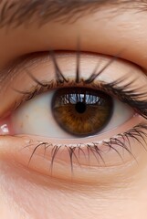 Naklejka premium Close-up of brown human eyes
