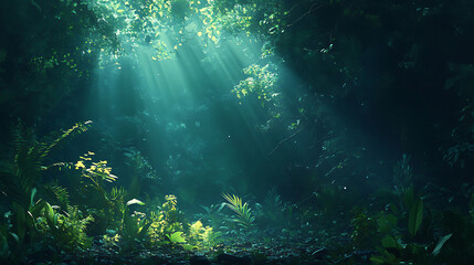 sunlight in the forest