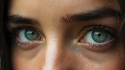Fototapeta premium Close-up of green human eyes