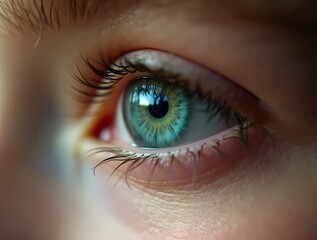 Fototapeta premium Close-up of green human eyes