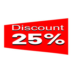 percent sign discount label discount 25% icon offer vector 