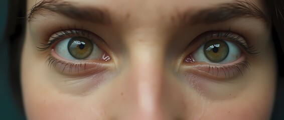 Naklejka premium Close-up of green human eyes