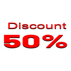 red percent sign discount 50% icon offer vector 