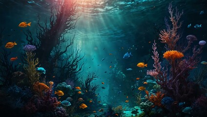 Abstract underwater-inspired dreamscape.