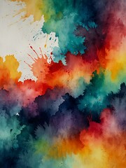 Fototapeta premium Abstract watercolor painting in vibrant colors.