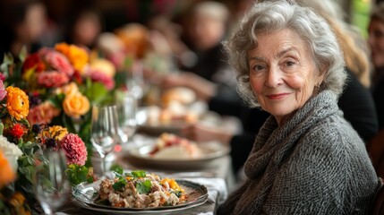 Parishioners gather beautifully decorated church hall festive meal sharing traditional dishes and enjoying warm fellowship reflecting community spirit and gratitude.