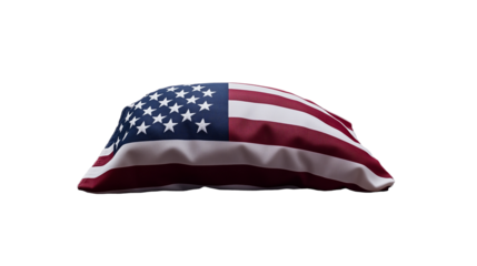American flag pillow with transparent background showcasing vibrant colors and textures