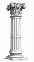 Obraz premium Intricate Pencil Sketch of a Classical Roman Pillar Head