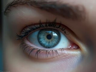 Close-up of grey human eyes