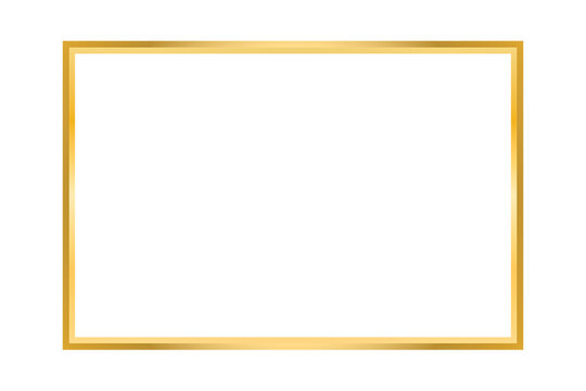 PNG gold rectangle frame isolated on white
