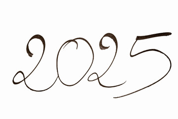 inscription calligraphie de l'année 2025, ressources graphiques, transparence, lettre, amour, fond...
