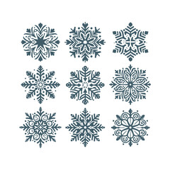 A Collection of Snowflake Vectors