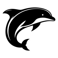 dolphin silhouette isolated on white