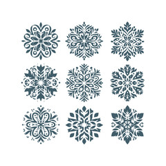 A Collection of Snowflake Vectors