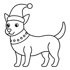 Playful Puppy Character with Collar and Holiday Cheer, Perfect for Christmas and Pet Lovers Designs