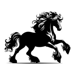 horse silhouette isolated on white