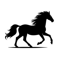 horse silhouette isolated on white
