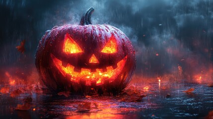 Naklejka premium Halloween themes funny cute gift card, digital painting 