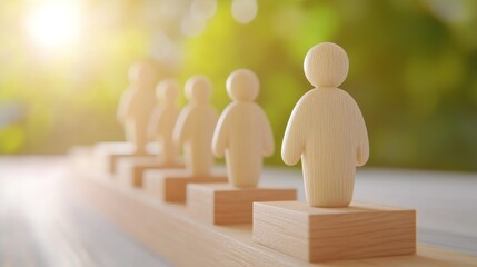Wooden lineup in natural light shows unity theme.