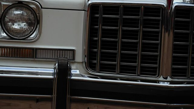 Car grill on Vintage classic car 