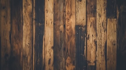 Naklejka premium A wooden plank wall with natural knots and grain patterns, creating a rustic look