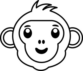 Minimalist illustration of a monkey with simple lines and geometric shapes, emphasizing simplicity and elegance.
