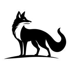 illustration of wolf silhouette isolated on white
