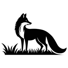 wolf silhouette isolated on white