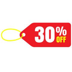 tag with ribbon 30% off 