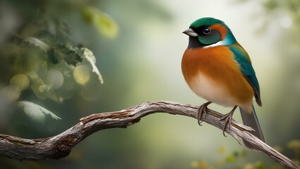 Obraz premium A red-headed bee eater perched on a branch with a red and green parrot and a red, yellow, and blue macaw, showcasing vibrant feathers and a colorful tropical wildlife scene