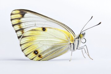 A close-up shot of a butterfly perched on a white surface