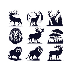 Naklejka premium Animal Silhouettes Vector Collection
