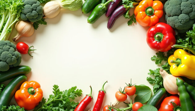 A rich assortment of colorful vegetables featuring broccoli and carrots creatively displayed on a light background for a healthy eating theme.