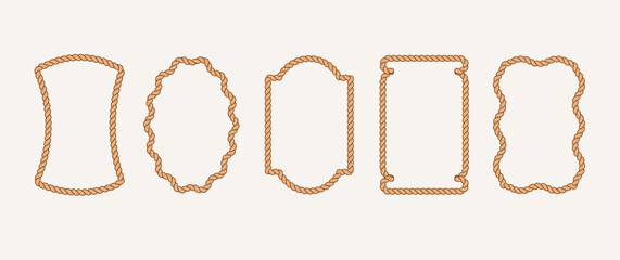 Collection of rope frames. Minimalist concept illustrations © Marina Zlochin