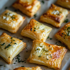 Feta and Herb Puff Pastry Bites - Savory Appetizer Delight