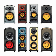 Modern Loudspeaker Line Vector Illustration on White Background