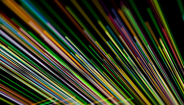 Abstract Colorful Light Streaks on Dark Background